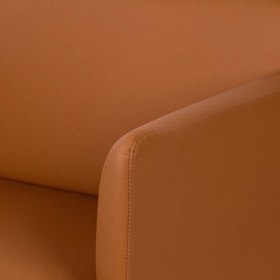 Кресло кожаное Bisq цвет коричневый/чёрный