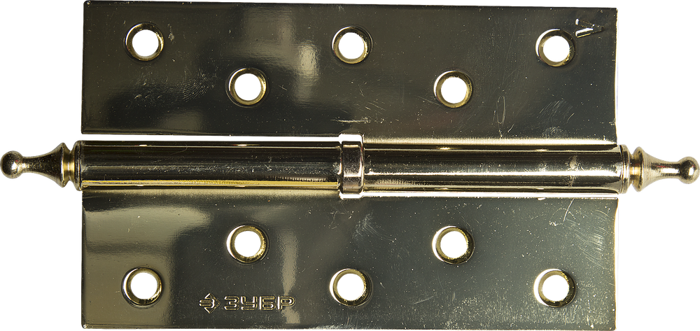37605-125-1L Петля дверная разъемная, 1 подшипник, цвет латунь (PB), левая, с крепежом, 125х75х2,5мм, 2 шт