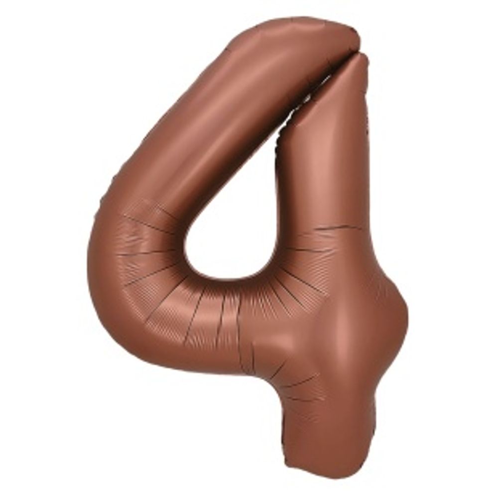 Шар 32'' / 81 см "Цифра 4" Шоколадный (БГ-60)