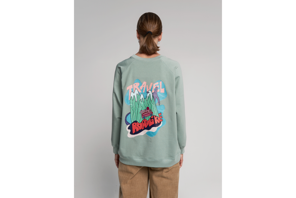 Свитшот RoadLike Mountain monster S, мятный