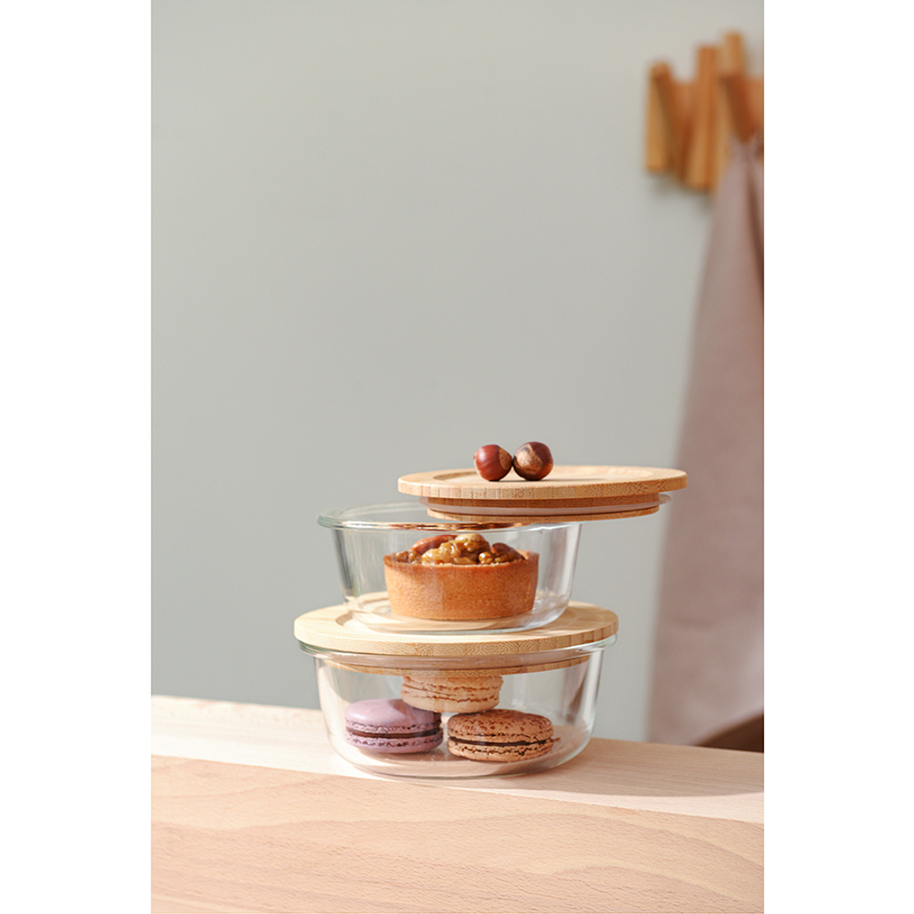 Контейнер для запекания и хранения smart solutions с крышкой из бамбука, 650 мл