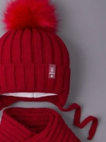 Шапка для девочки зимняя вязаная и шарф