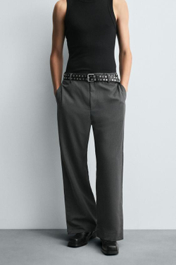 ZARA БРЮКИ FLARED FIT, СЕРЫЙ