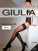 Чулки с самоподдерживающимся кружевом Emotion 40 bianco , 40 den , 3/4 ML (Цвет: белый)
