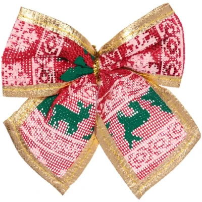 Бант на ёлку «Зимние узоры» 11*11 см (набор 3 шт)