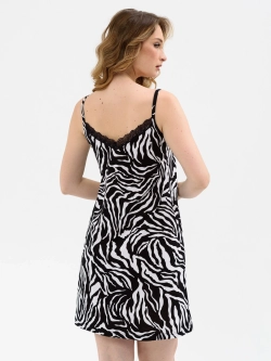 Сорочка ночная женская "Энимал" черно-белый