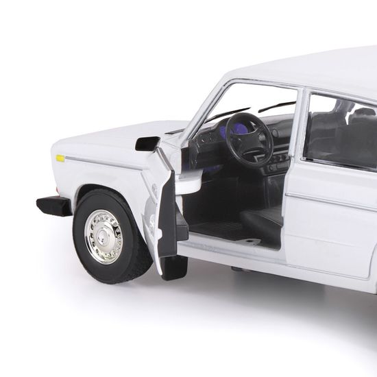 Модель машины  ТМ АВТОПАНОРАМА 1/22 ВАЗ 2106, белый (свет, звук) JB1200163