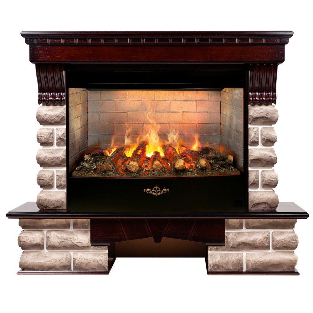Электрокамин RealFlame Kansas 33/33W AO античный дуб с очагом 3D Firestar 33