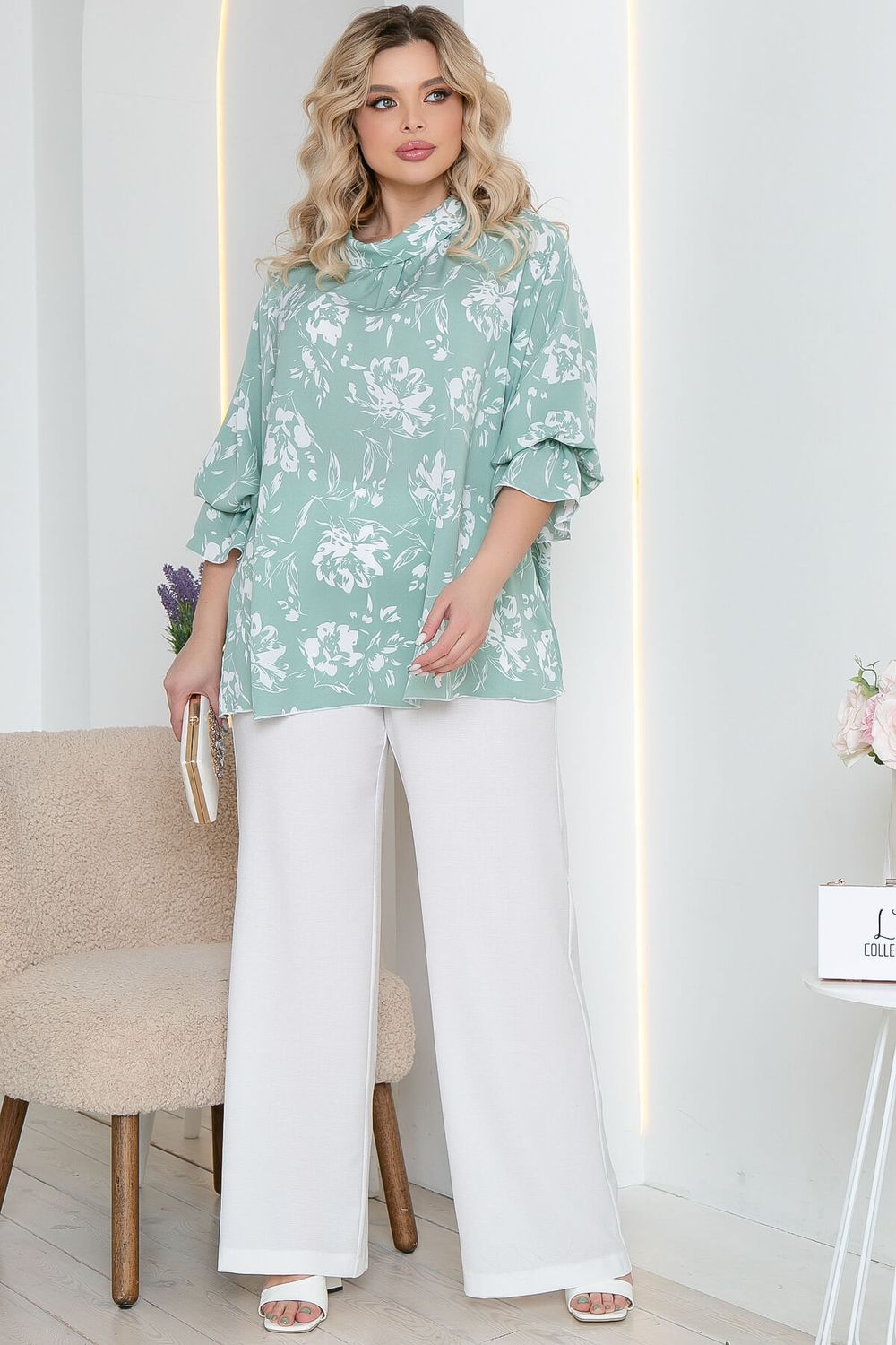 Блуза "Гелла" (мята) Б5644 LT Collection