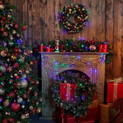 ULD-S3000-300-DGA MULTI IP20 Гирлянда светодиодная. 30м. 300 светодиодов. Разноцветный свет. Провод зеленый. ТМ Uniel