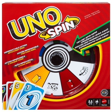 Mattel - UNO Spin с вращающимся колесом Карточная игра JGR00