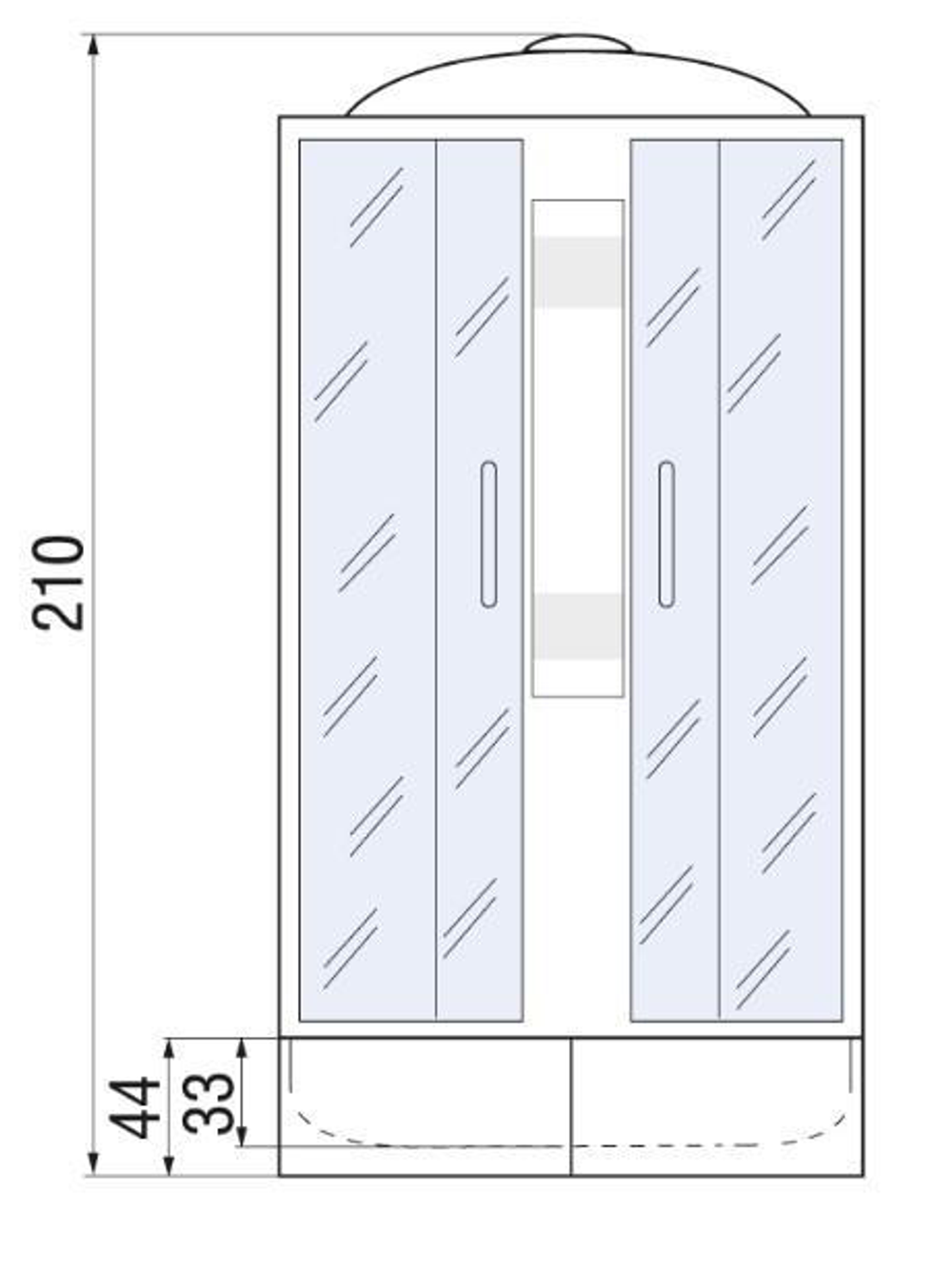 Душевая кабина RIVER NARA 120/80/44  МТ R 120x80x210 10000002823 Правая или левая  Ассимметрия