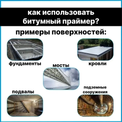 Грунт для гидроизоляции, праймер битумно-полимерный AquaGuard - 1л/0,9кг