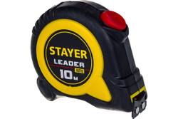 Рулетка Stayer LEADER 10м/25мм с автостопом в ударостойком обрезиненном корпусе 3402-10-25