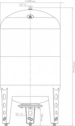 Гидроаккумулятор ДЖИЛЕКС 300ВП вертикальный, с пластиковым фланцем 7155