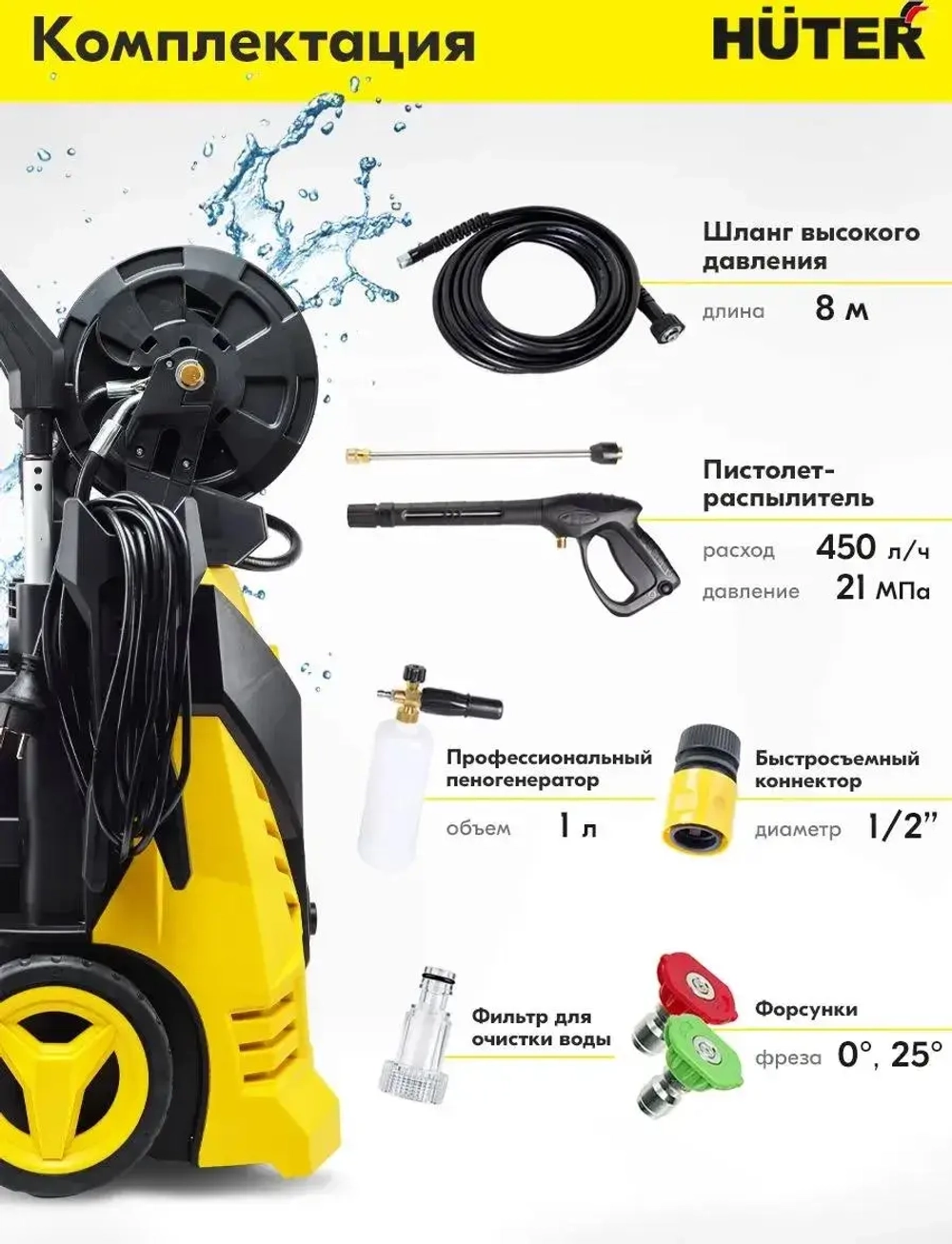 Мойка высокого давления Huter W-5-2600 PRO