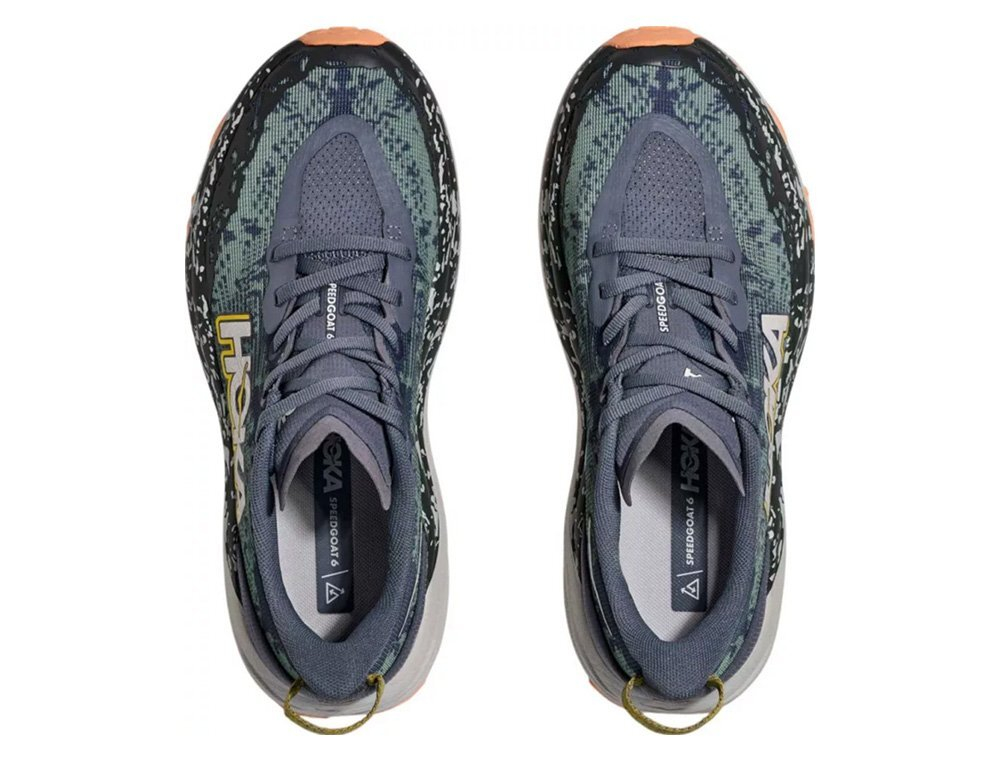 Кроссовки для бега женские Hoka Speedgoat 6 W Зеленo-Оранжевые