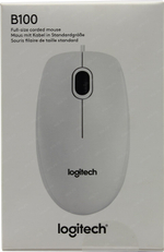 Logitech Optical Mouse B100 White (OEM) USB 3btn+Roll < 910-003360 >