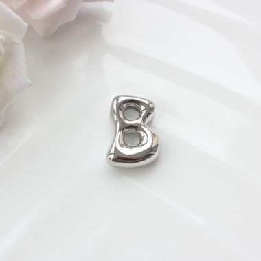 Подвеска буквы B родий, 20 мм, 1 шт, П1108