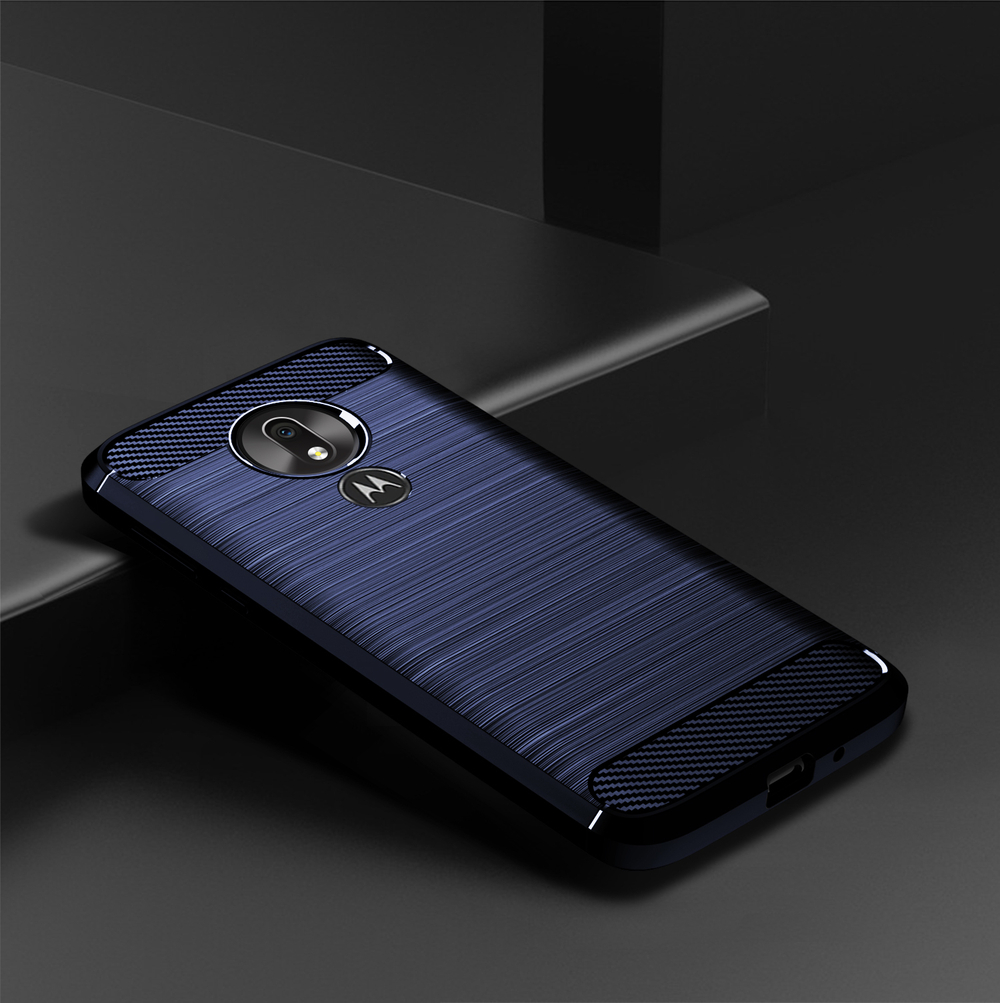 Чехол для Motorola Moto G7 Power цвет Blue (синий), серия Carbon от Caseport