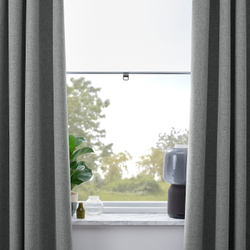IKEA ROSENMANDEL  (ИКЕА РОСЕНМАНДЕЛ)  -  Шторы блэкаут, пара, на ленте/серый, 135x300 см