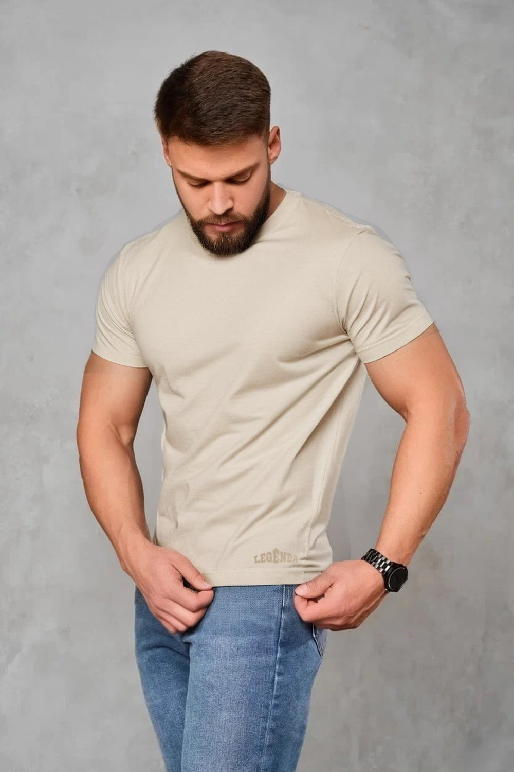 Футболка LEGENDA 3D Logo бежевая