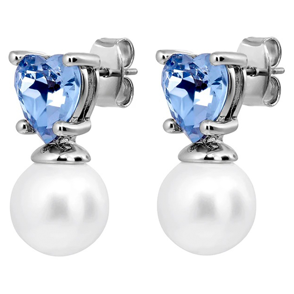 Серьги Dyrberg Kern EMO SS LIGHT BLUE / WHITE PEARL 480037