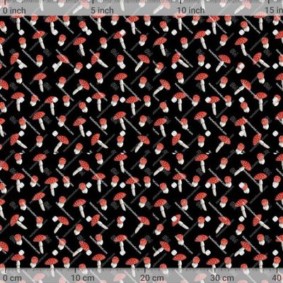 Мухоморы на черном by JuliaBadeeva 1111 DPI