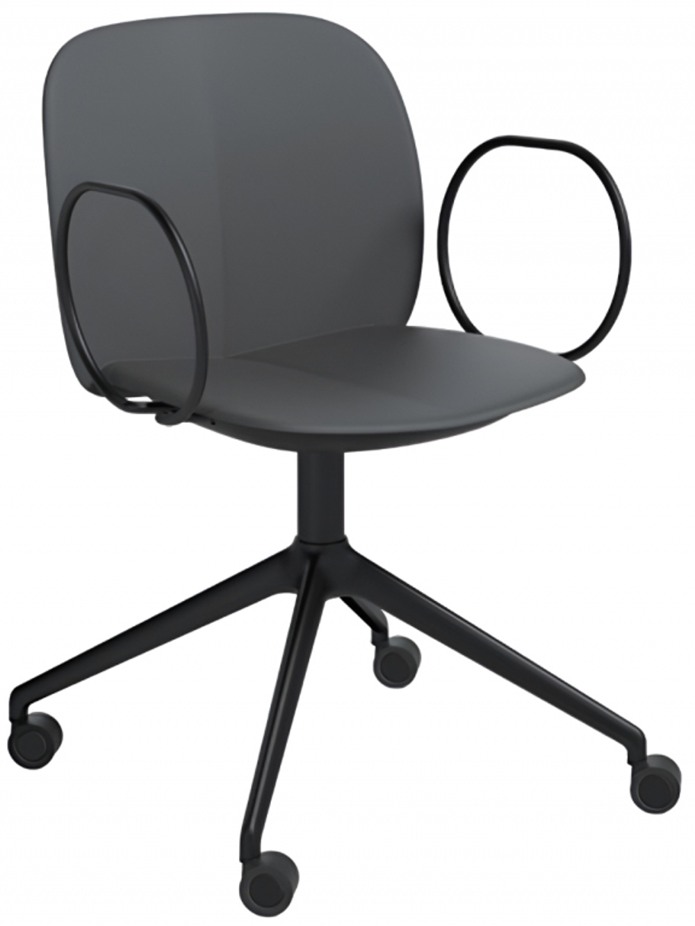 Кресло офисное пластиковое Scab Design Mentha Go Green, черный, антрацит