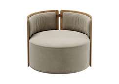 Кресло крутящееся Lagom 800 (светло-бежевый FiberGuard, натуральный дуб)