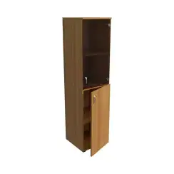Шкаф узкий низкий стекло бронза ЛФ229 400х406х1610, орех