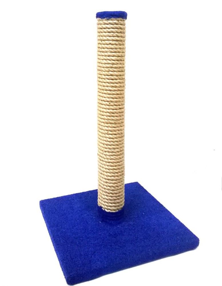 Когтеточка столбик кругл. без игруш., 50см, на квадр.основе 30х30, синий