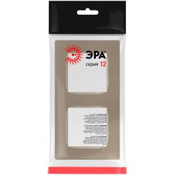 Рамка для розеток и выключателей ЭРА Серия 12 12-5202-04 на 2 поста, Классик, шампань