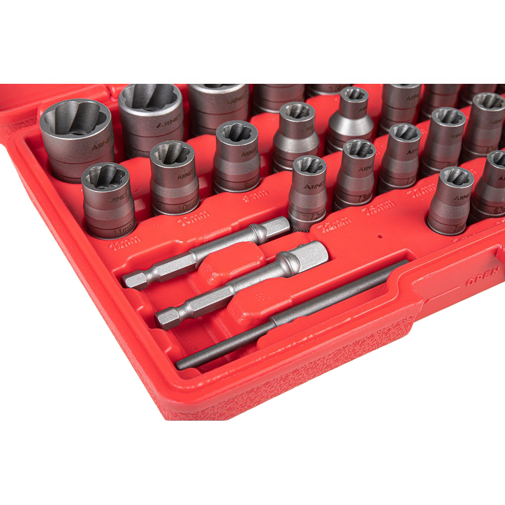 Набор головок 1/4", 3/8" (экстракторов) для поврежденных гаек и болтов, 32 пр. ARNEZI R5304015