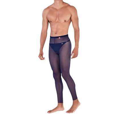 Мужские легинсы темно-синие полупрозрачные сетчатые Pikante MANHOOD LONG JOHNS 033608