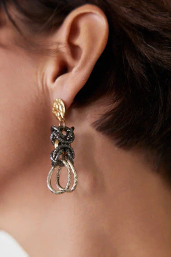 HMG 1132 G Серьги королевское плетение арт.0790