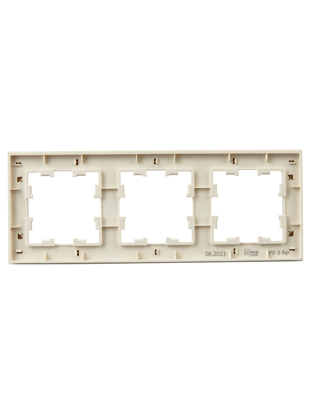BRITE Рамка 3-местная РУ-3-Бр бежевый рифленый IEK