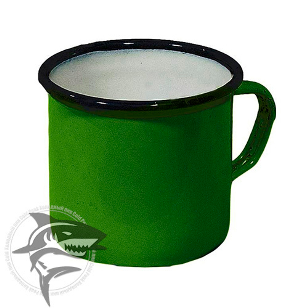 Кружка эмалированная зеленая 0,4 л образца ВОВ, ОРИГИНАЛ СССР