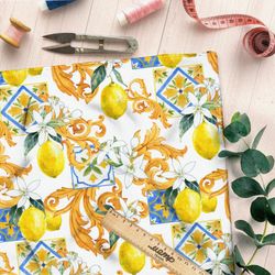 Ткань ниагара винтажные лимоны