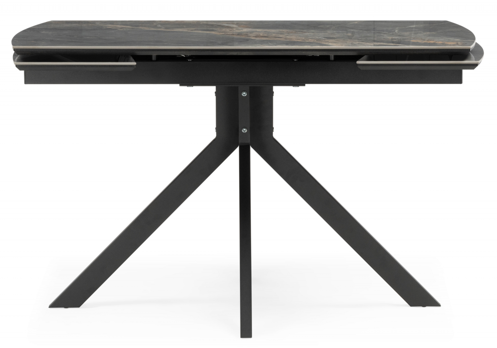 Керамический стол Woodville Катчел 120(180)x80 nebula gold, черный