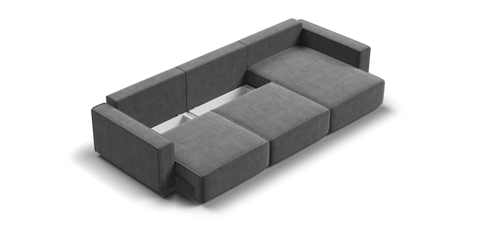 Угловой диван BOSS SOFT MODOOL MAX велюр Monolit серый