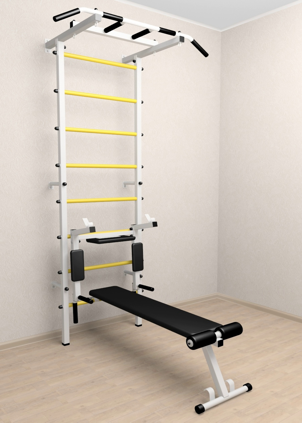 Шведская стенка Sv Pro 804 (Турник Pro/Брусья/стойка/Скамья)