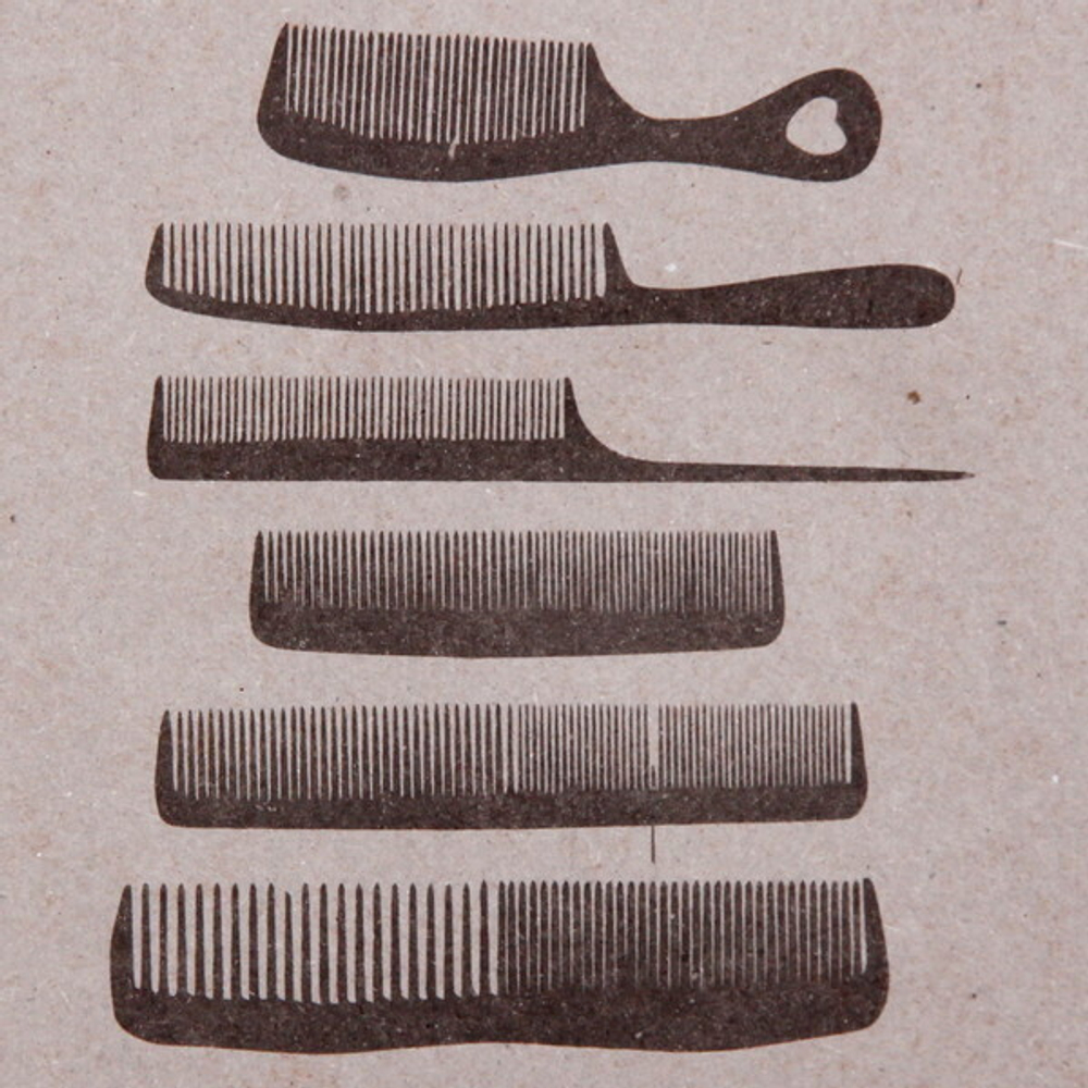 Расчески в наборе на блистере 6шт, микс цветов, микс размеров