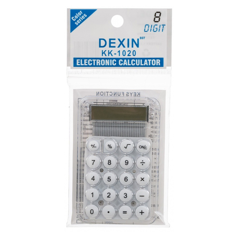 Калькулятор карманный Dexin 8 Bit, на батарейке, 8-разрядный, размер 8,5*5,5*0,8 см