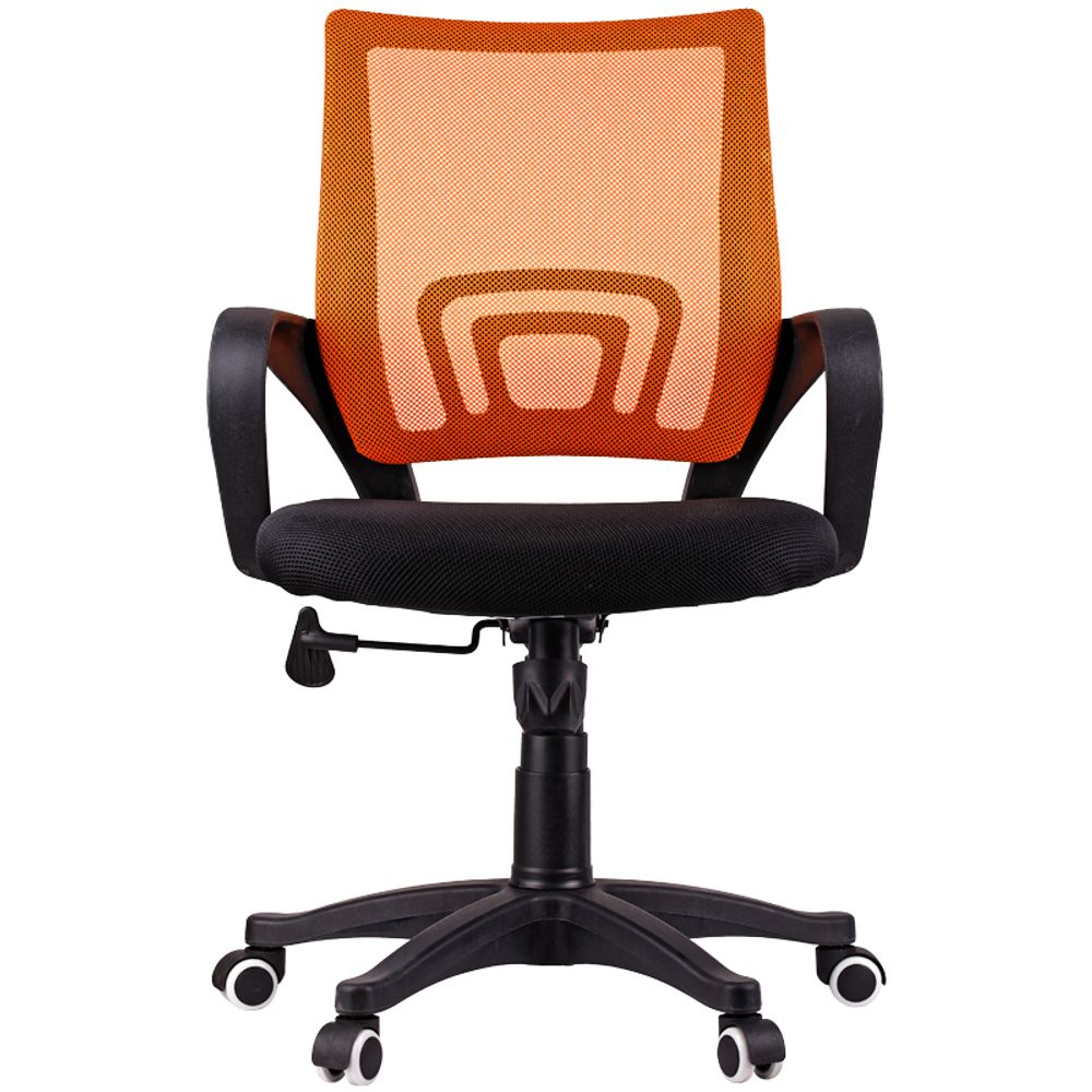 Кресло оператора OfficeSpace SP-M96, ткань, спинка сетка оранж/сиденье TW черная, механизм качания