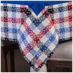 СКАТЕРТЬ "ИНДИГО" ,120Х160СМ,100% ХЛОПОК,СИНИЙ+КЛЕТКА