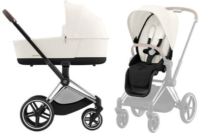 Коляска 2 в 1 Cybex Priam IV Chrome Brown complete Off White