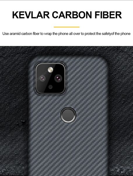Карбоновый чехол Aioria Bulletproof Armor для Google Pixel 4a 5G 6.2" (Серый)