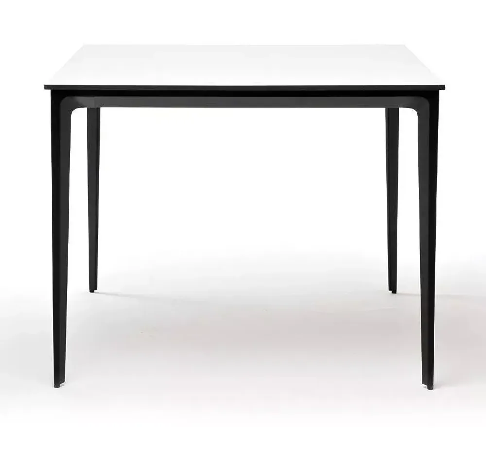 "Малага" обеденный стол из HPL 90х90см, цвет молочный, каркас черный