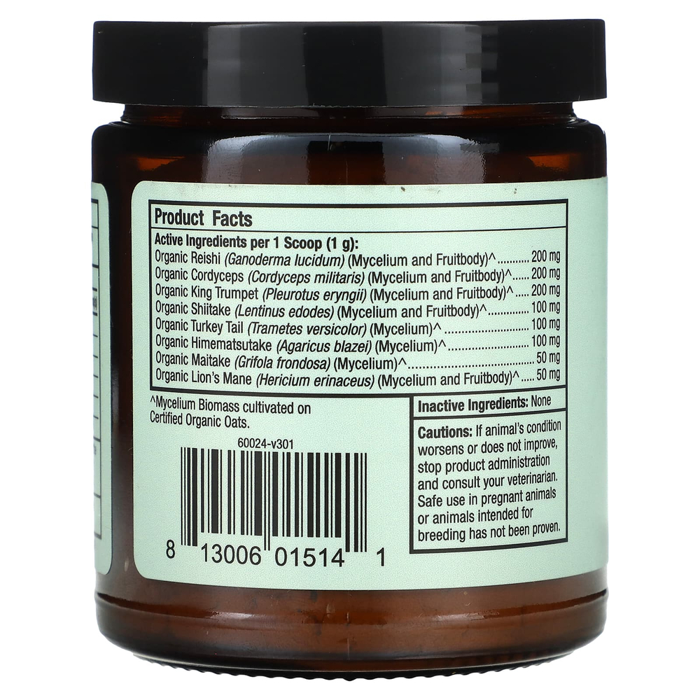 Dr. Mercola, Bark & Whiskers, органическая смесь ферментированных грибов, для собак и кошек, 60 г (2,11 унции)